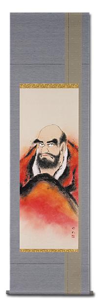 達磨（ダルマ・だるま） 奥田吟水（尺五立）肉筆！ 達磨 - 掛け軸