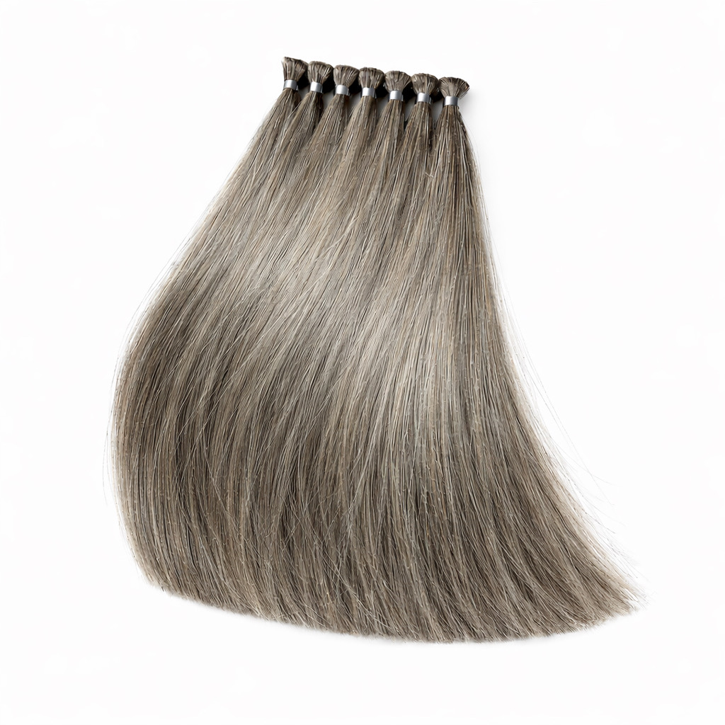 人毛毛束 白髪混じり70%｜ヘアカラーテスト・技術検証用｜毛束屋