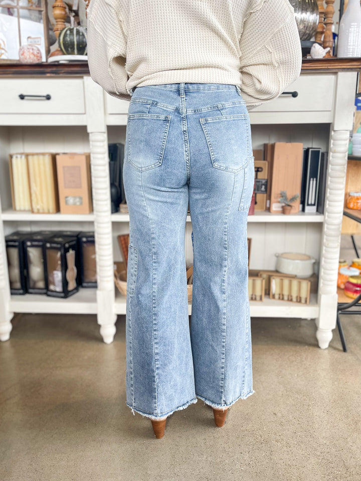 Easel Patchwork Washed Denim – Kenzie Parker