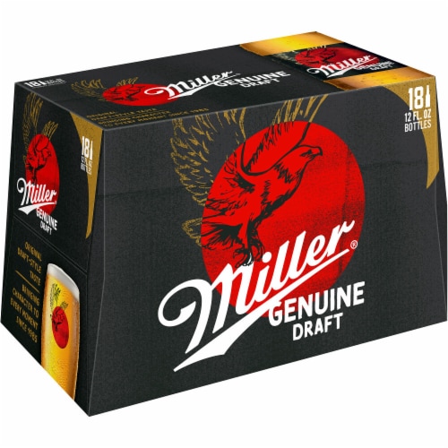 Miller Genuine Draft American Lager Beer, 18 bottles / 12 fl oz