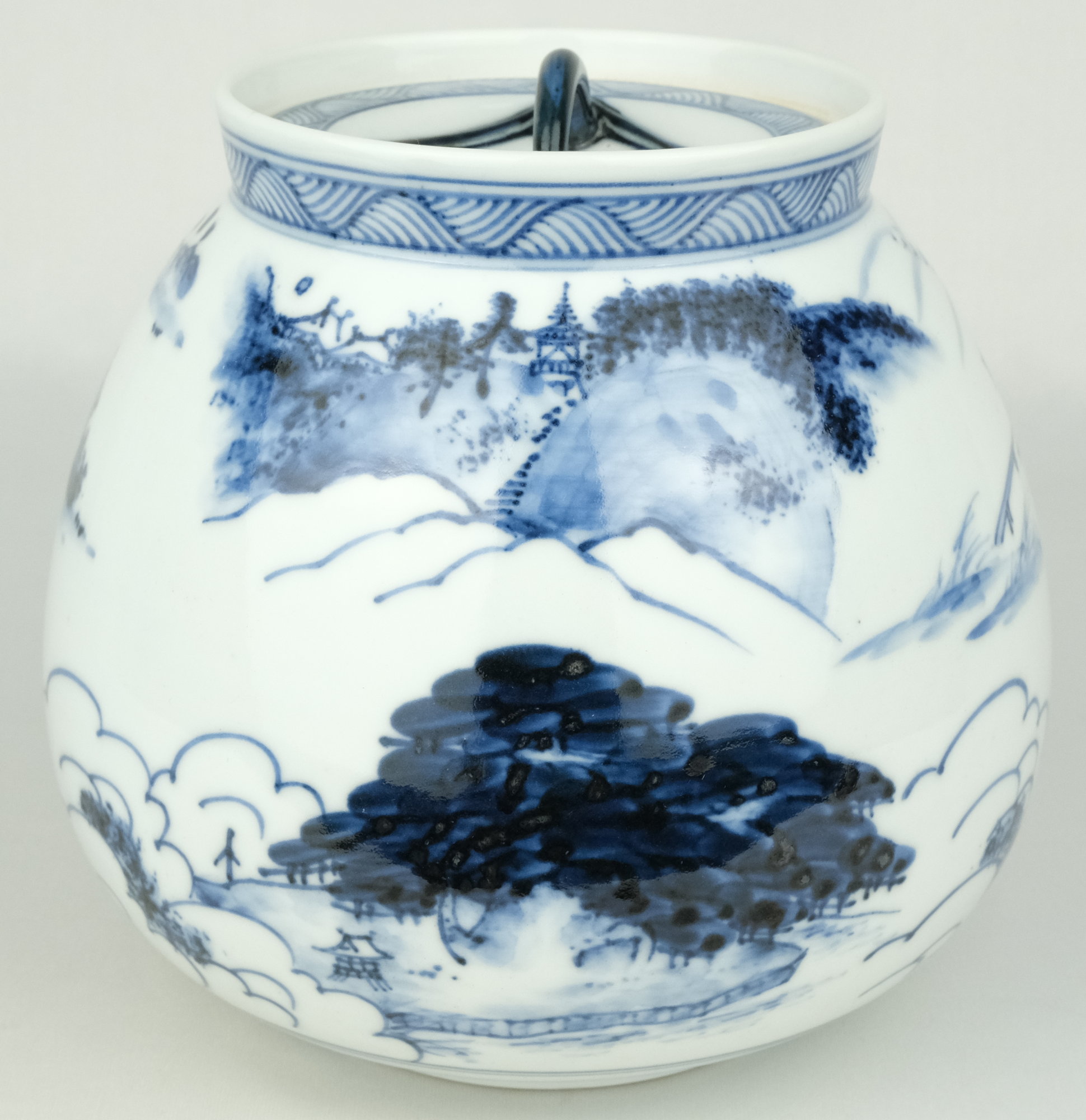 栗山園オンライン通販部 / 【出物】 膳所焼近江八景絵芋頭水指 陽炎園