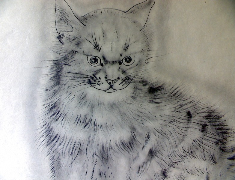 藤田嗣治 エッチング（銅版画） 猫（アラシェル） 1929年 「A Book of