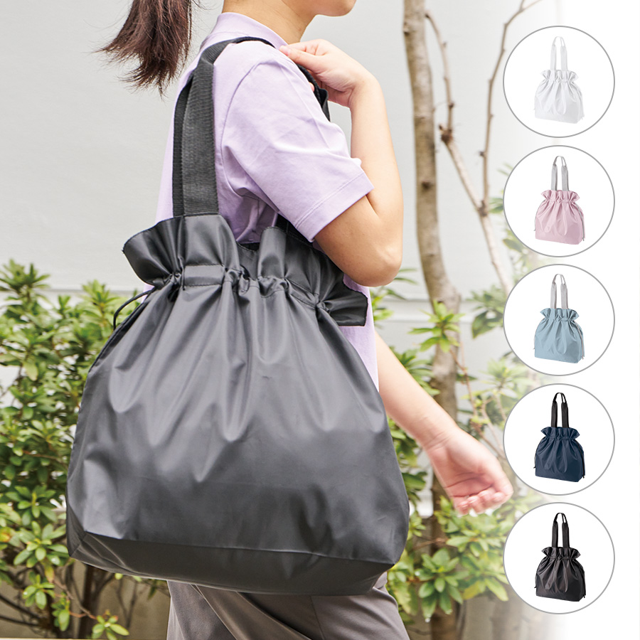 オリジナル ポリ巾着トートバッグ(L)【最安値357円】｜ノベルティ