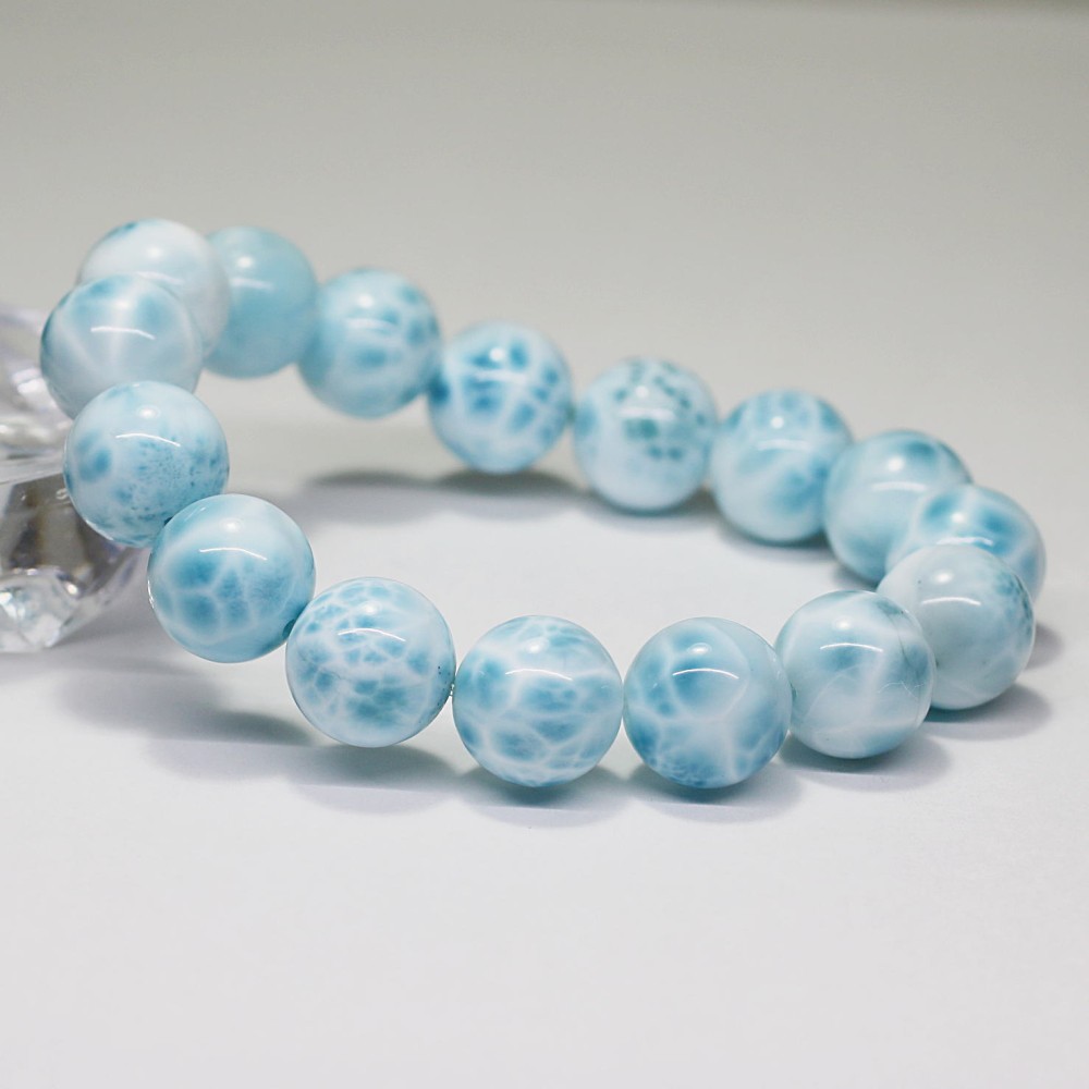 高品質]ラリマーブレスレット（約13mm玉） - 埼玉県吉川市の天然石専門