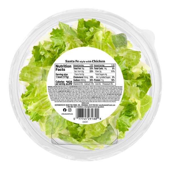 Bonduelle Bistro Santa Fe Style with Chicken Salad Bowl with Salsa