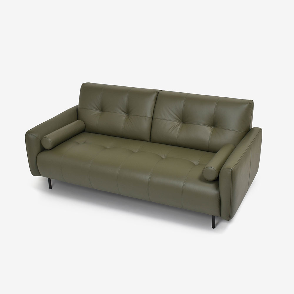 ソファ 3人掛け「L/S 72（エルエス72）」幅199cm 革 #H/S-548E ダーク