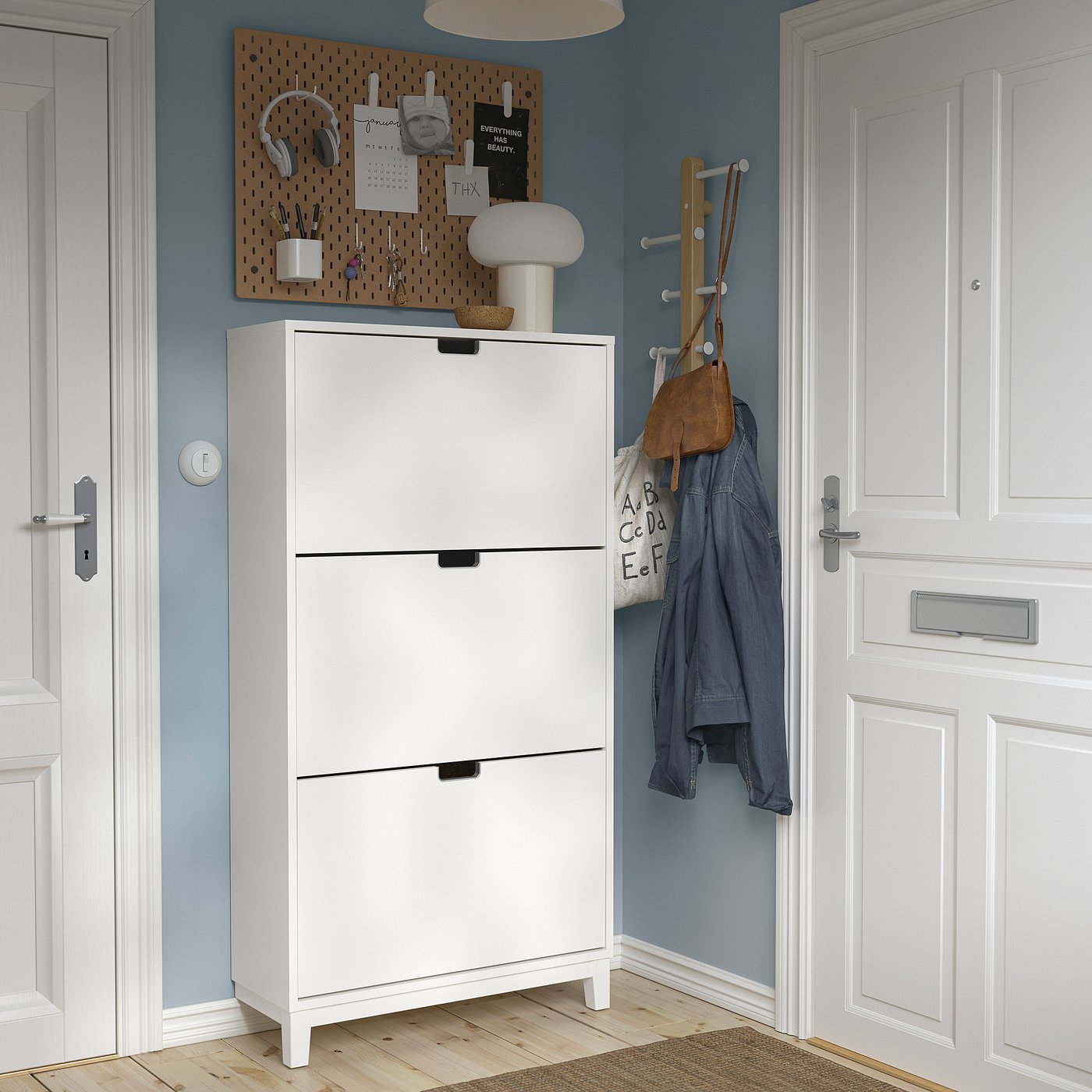 STÄLL ステル シューズボックス3段, ホワイト, 79x29x148 cm - IKEA