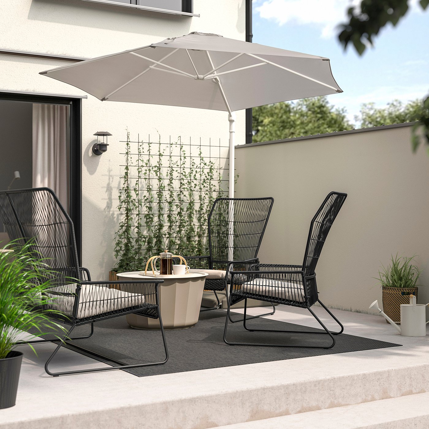 TALLSKÄR タルシェール アームチェア 屋外用, チャコール - IKEA