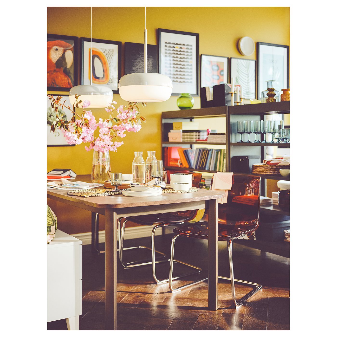 TOBIAS トービアス チェア, ブラウンレッド/クロムメッキ - IKEA