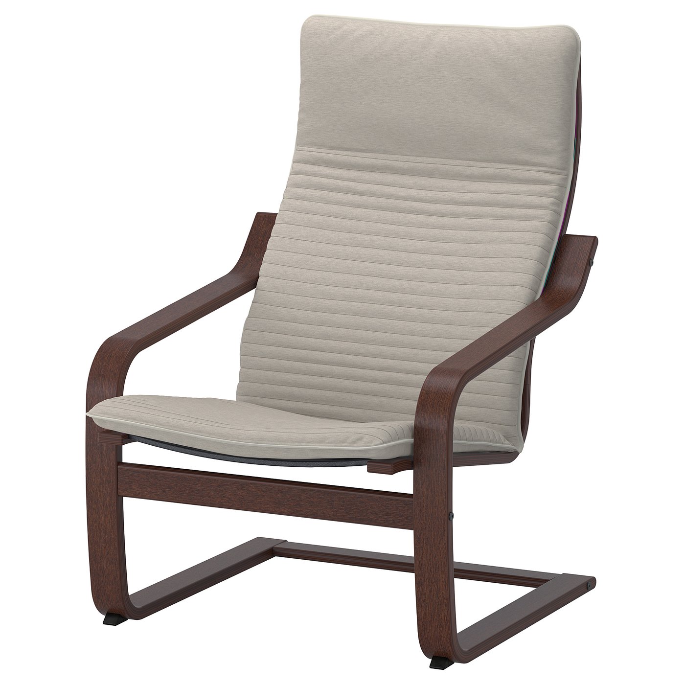 POÄNG armchair, brown/Gunnared light green - IKEA