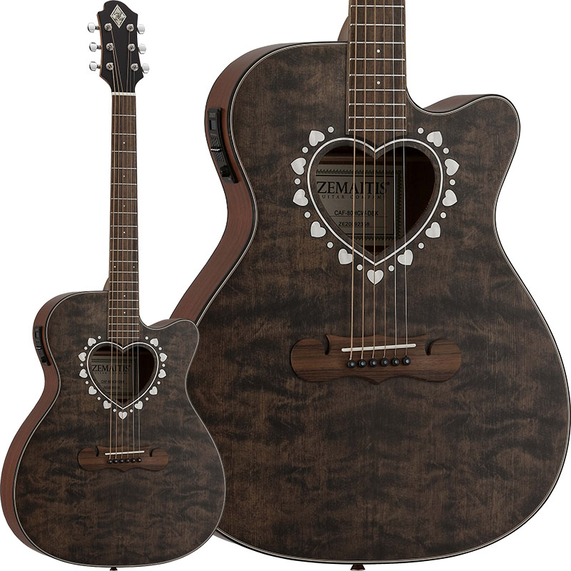 ZEMAITIS】ハート・サウンドホールのエレアコ・モデルにカッタウェイ