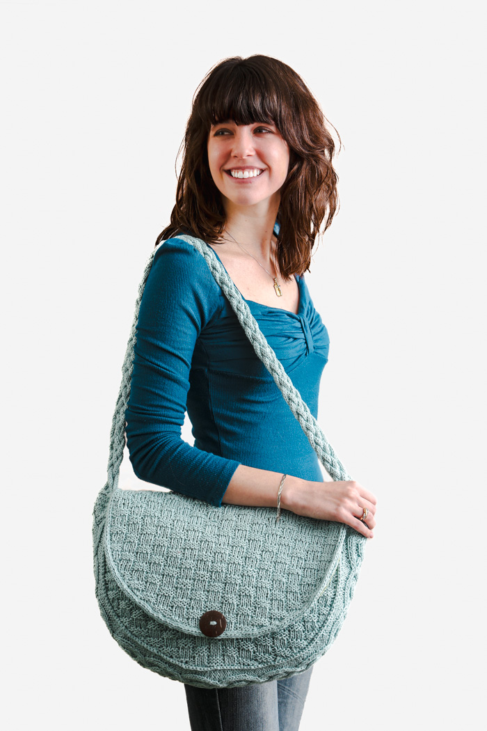 Marvelous Mint Messenger Bag Knitting Pattern - I Like Knitting