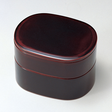 京小判弁当箱 溜内朱 漆塗り ランチボックス 11-12404【製造中止