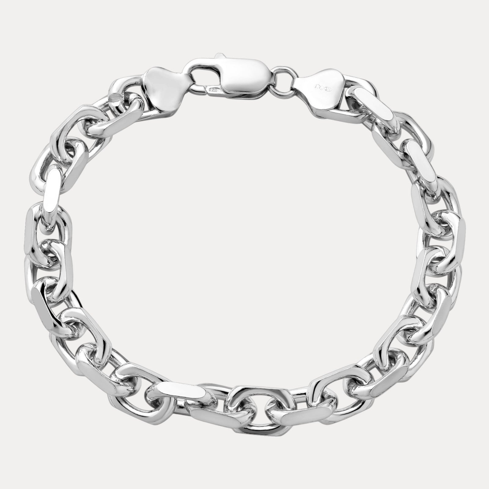 925 Sterling Silver 8mm Anchor Cable Bracelet – ITALIA Chains