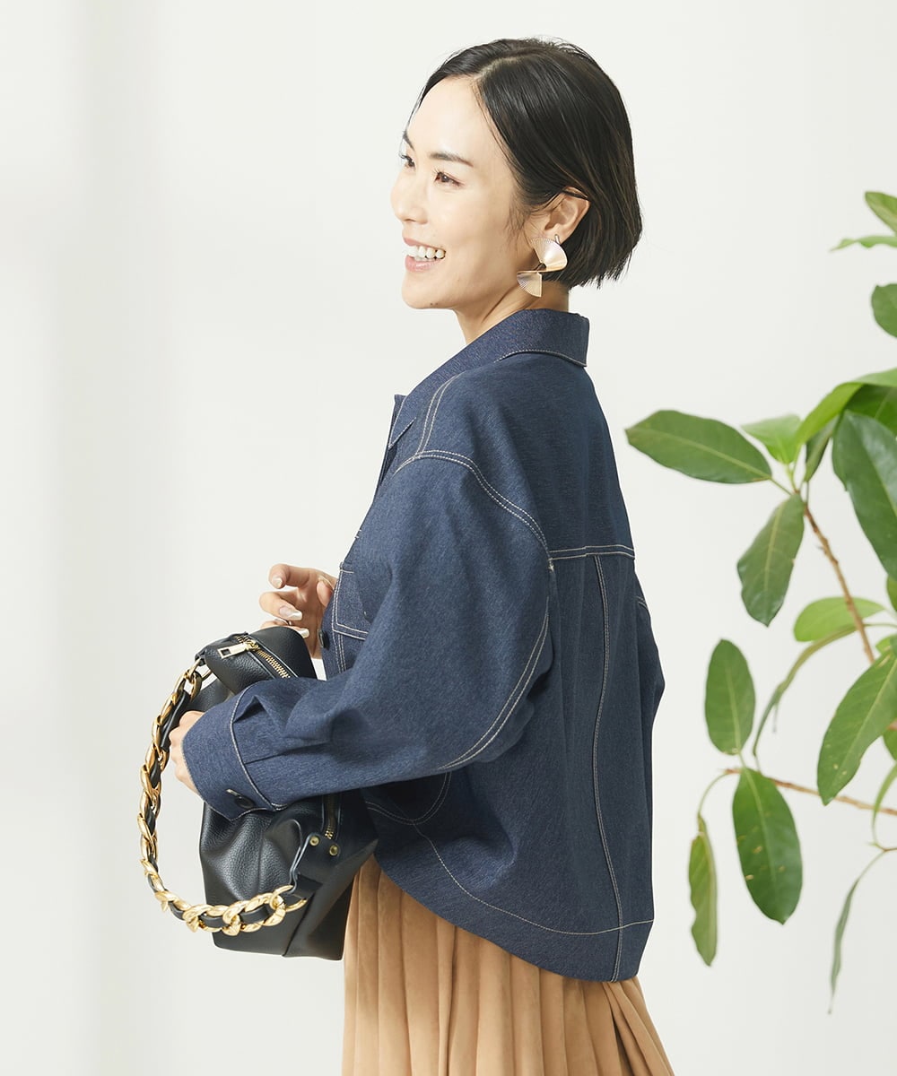 小さいサイズ]デニムライクブルゾン(デニムジャケット) | MICHEL KLEIN