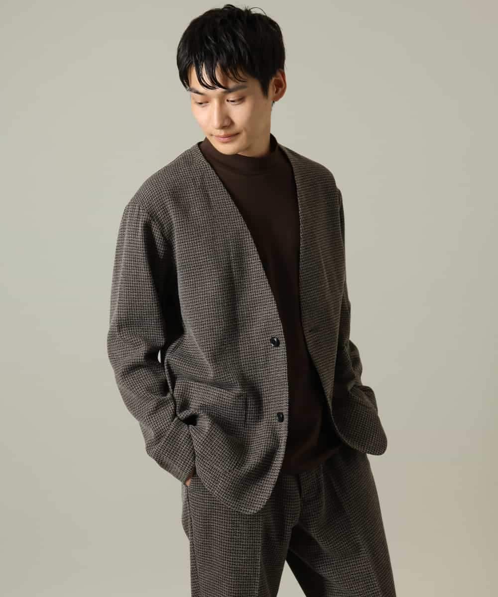 ON/OFF兼用】スマートツイードノーカラージャケット(セットアップ可