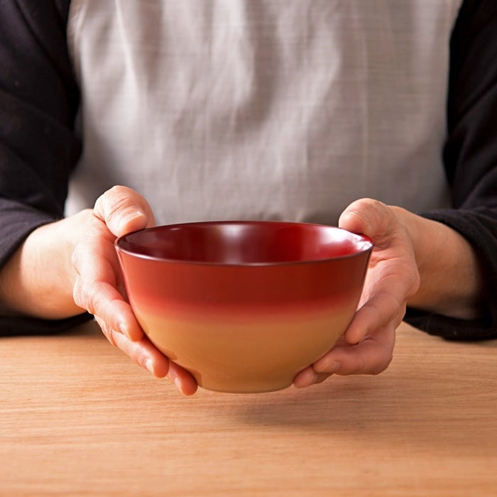 雅乃 越前漆器 美味しい椀 かすみ内朱 化粧箱入り: サトクル|【JA