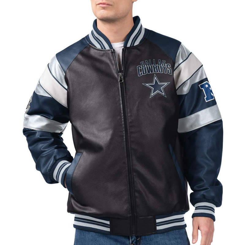 Black NFL G-III Dallas Cowboys Varsity Leather Jacket