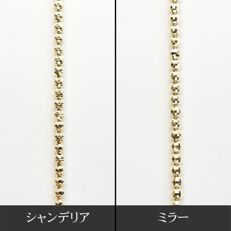 ミラーカットボール ネックレス K18 幅3mm 50cm