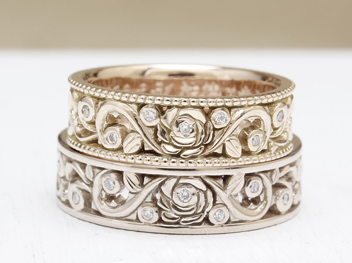 薔薇の透かし｜オーダーメイド マリッジリング