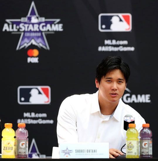 オールスター前日記者会見で…：投打「二刀流」大谷翔平 ～2021年