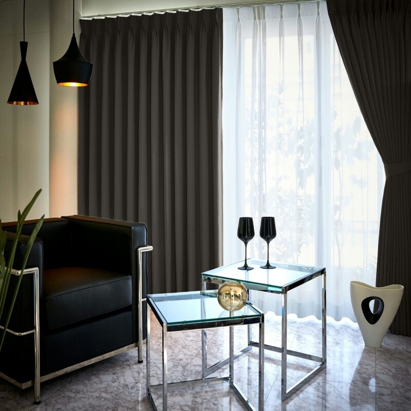 ツル カーテン JD-67295R エボニーブラック ｜ジャストカーテン