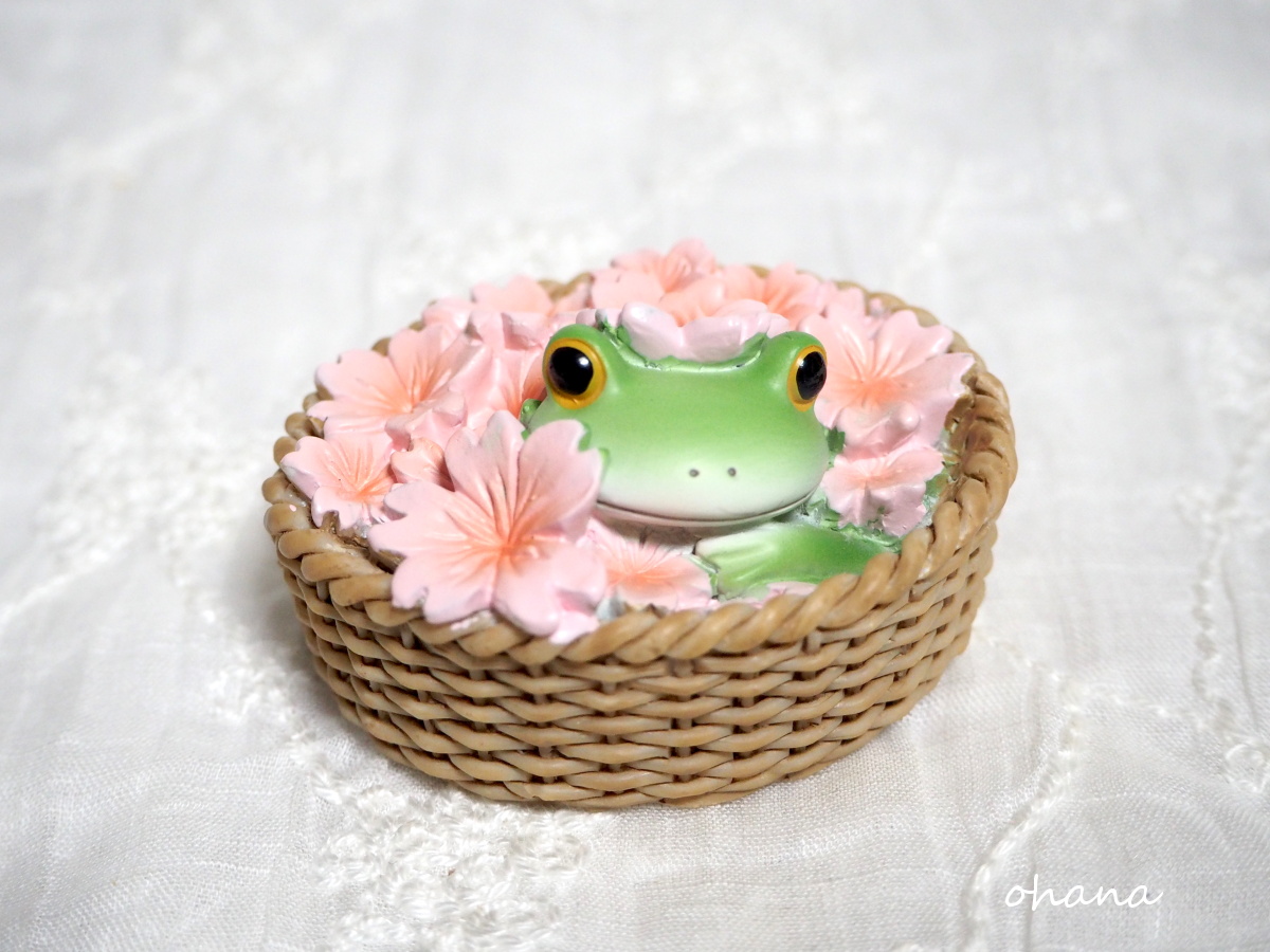 Copeau「桜からひょっこりするカエル」
