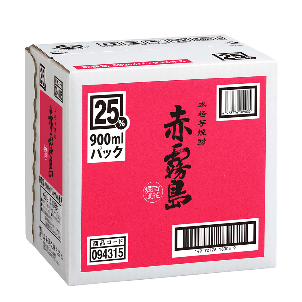 ｽﾘﾑﾊﾟｯｸ 赤霧島 25% 0.9L｜酒類・飲料・加工食品・アルコールの卸