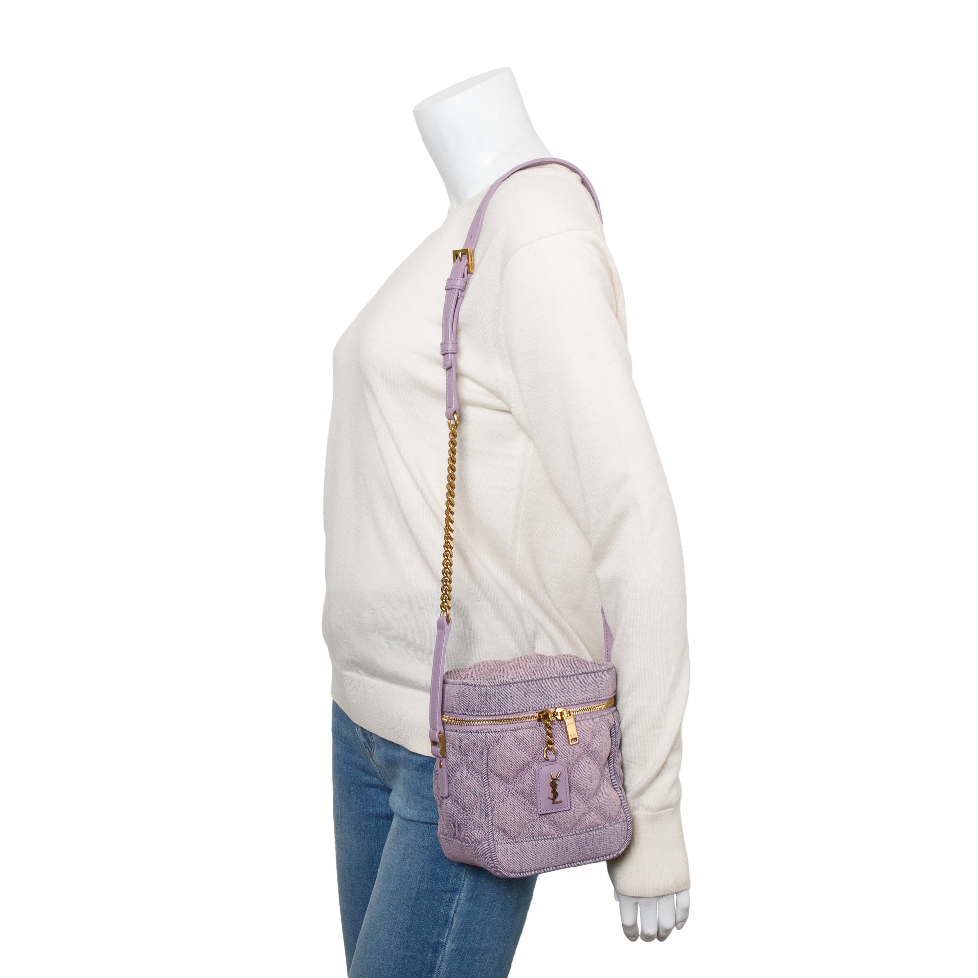 Saint Laurent 2022 Purple Denim 80's Vanity Crossbody Bag – OLIVER'S