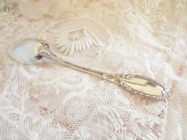 フランス アンティーク シルバー 純銀 ティースプーン アカンサスと