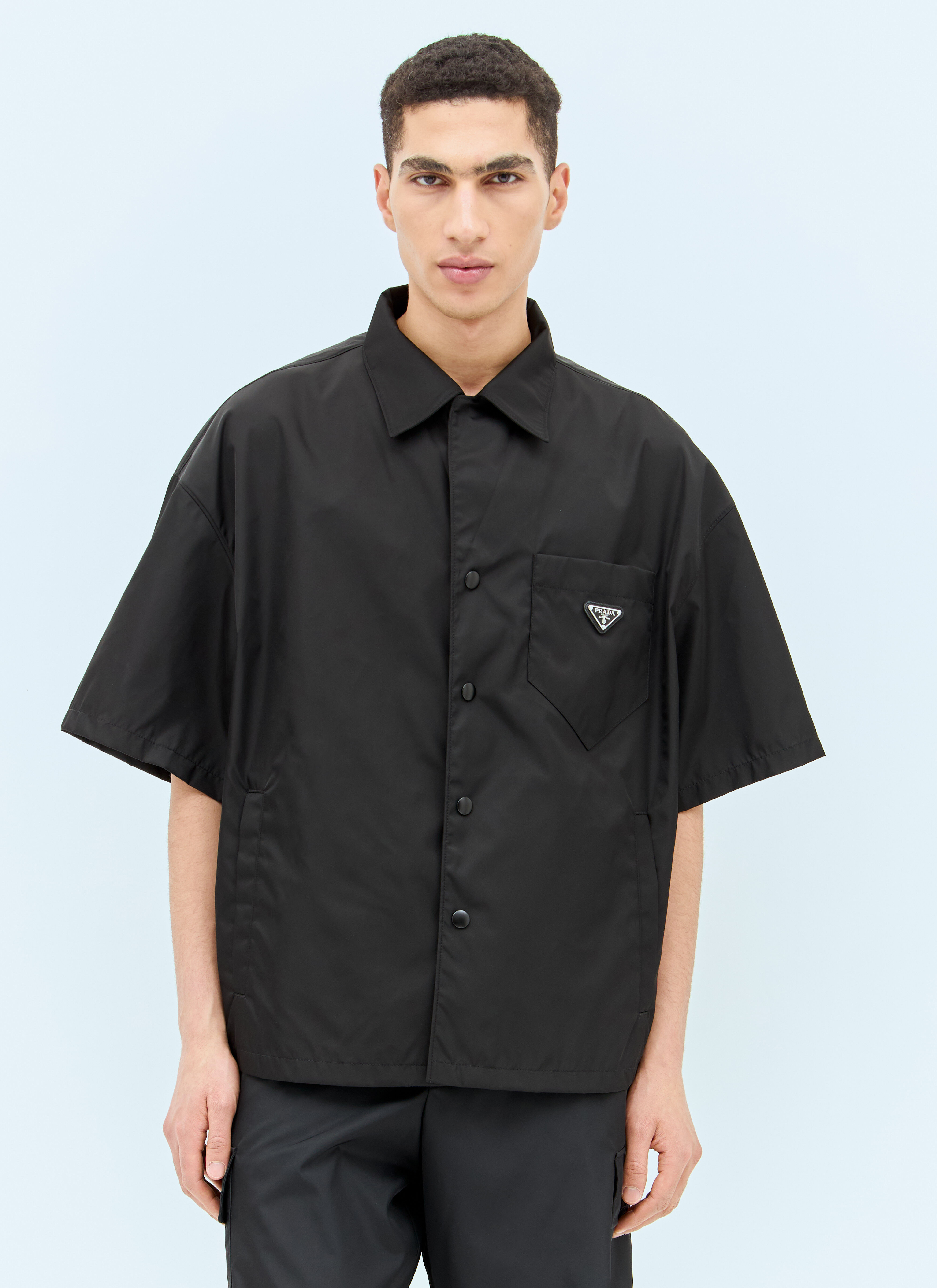 Prada Re-Nylon Short Sleeved Shirt in Black | LN-CC