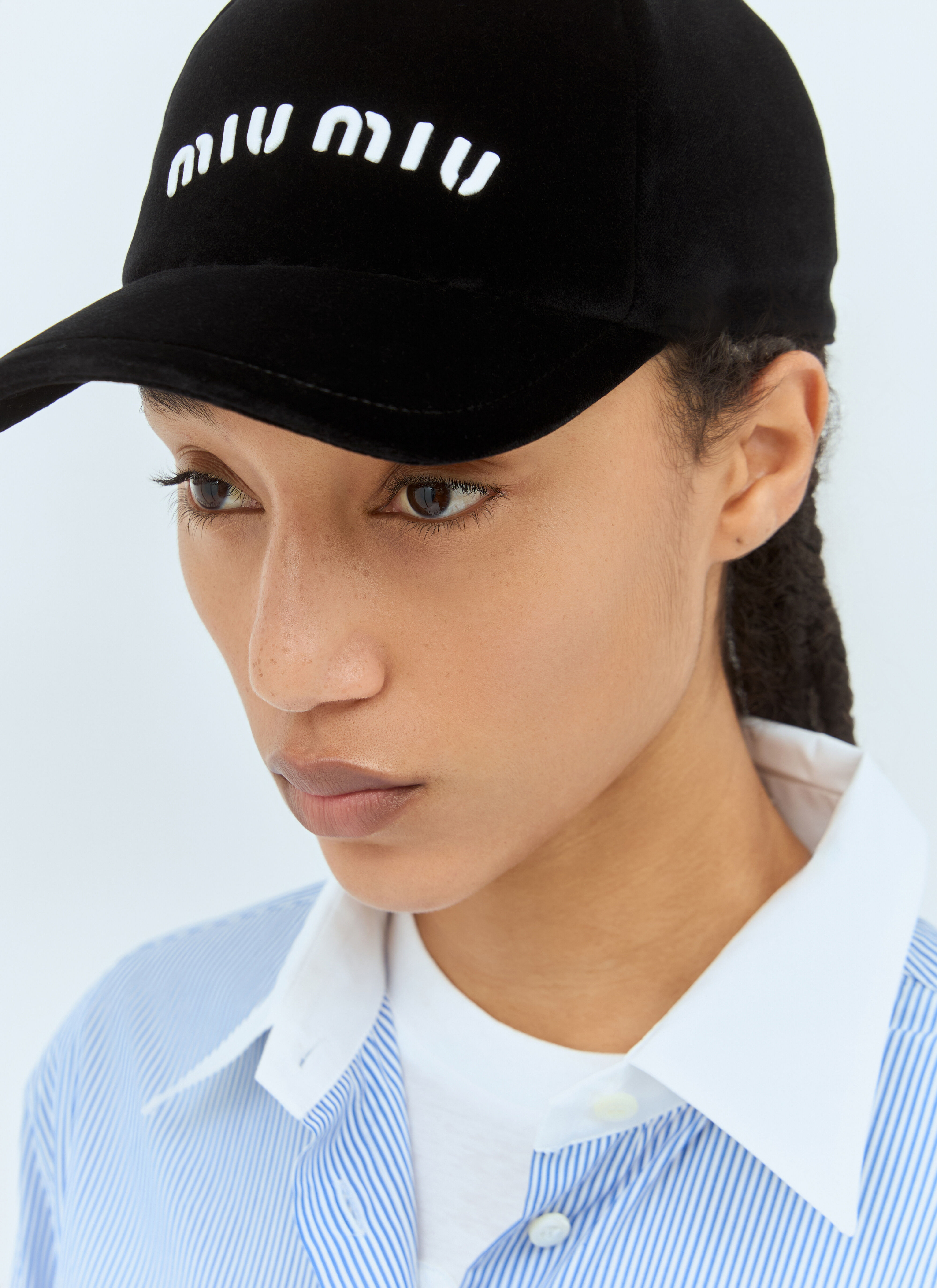 Miu Miu Women's' Velvet Baseball Cap in Black | LN-CC®