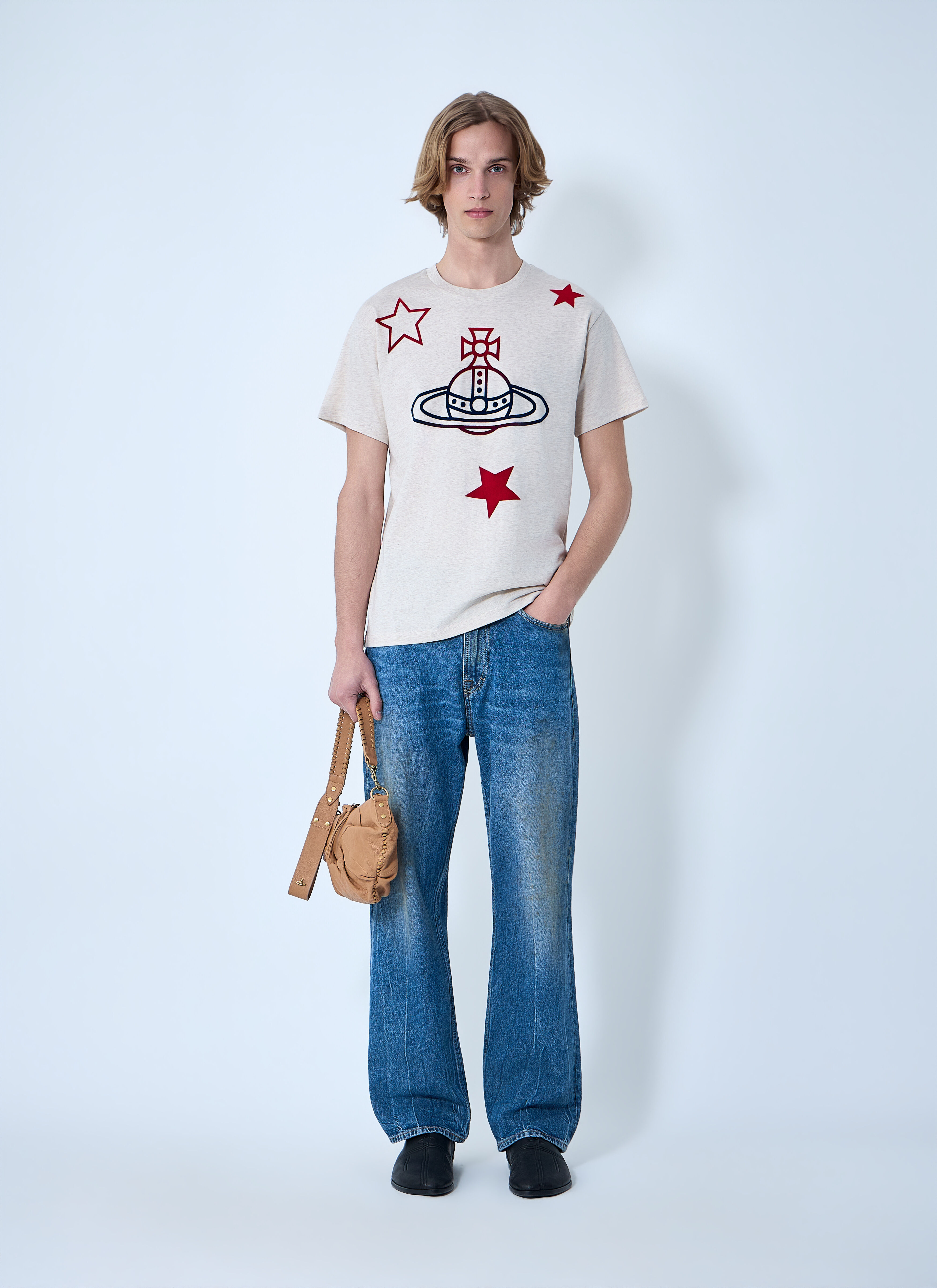 Vivienne Westwood Men's' Orb And Stars T-Shirt in Beige | LN-CC®