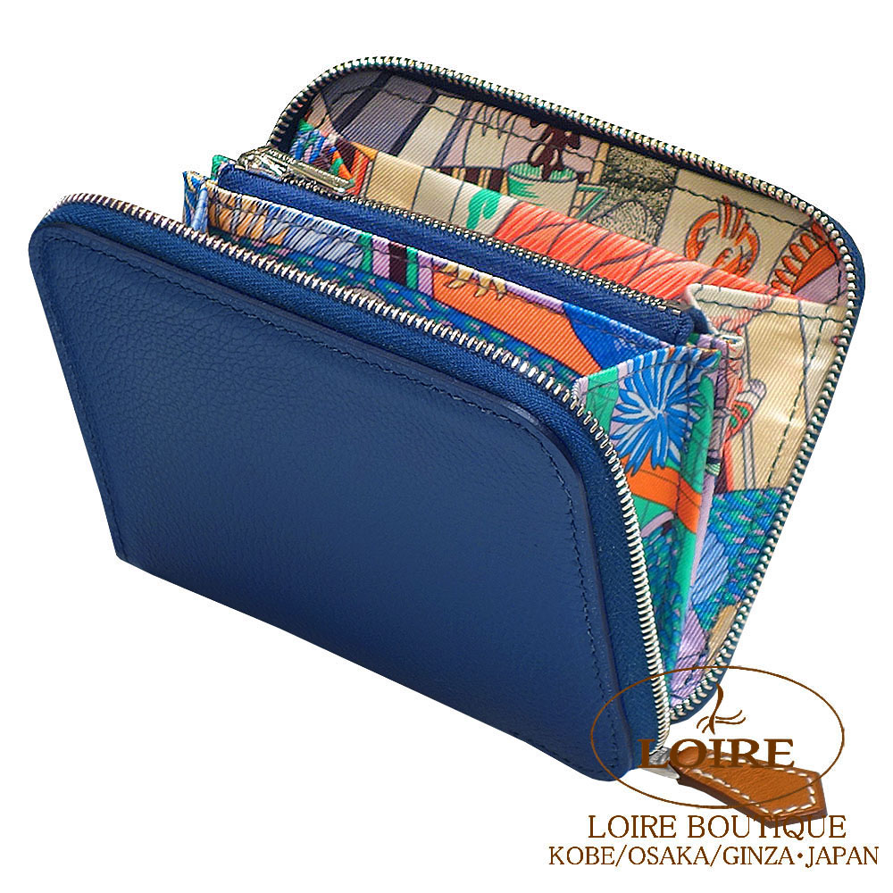 未使用級✨HERMES　エルメス　プリントシルクツイルヘアシュシュ　ライトブルー HERMES（エルメス） シュシュ クラウディア ブルーム CHOUCHOU CLAUDIA