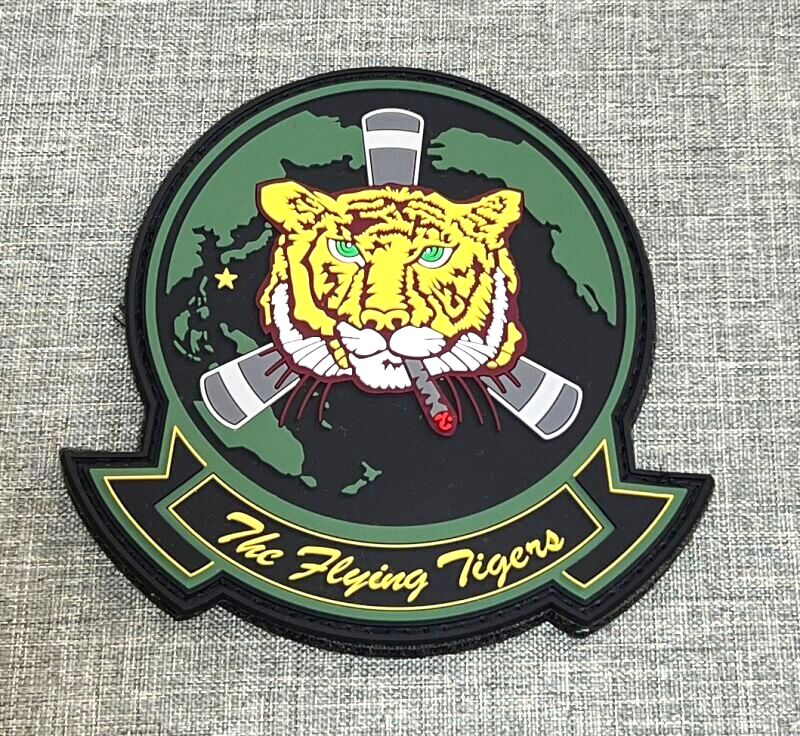 米軍放出品 US MARINE フライングタイガー ラバー製ベルクロワッペン