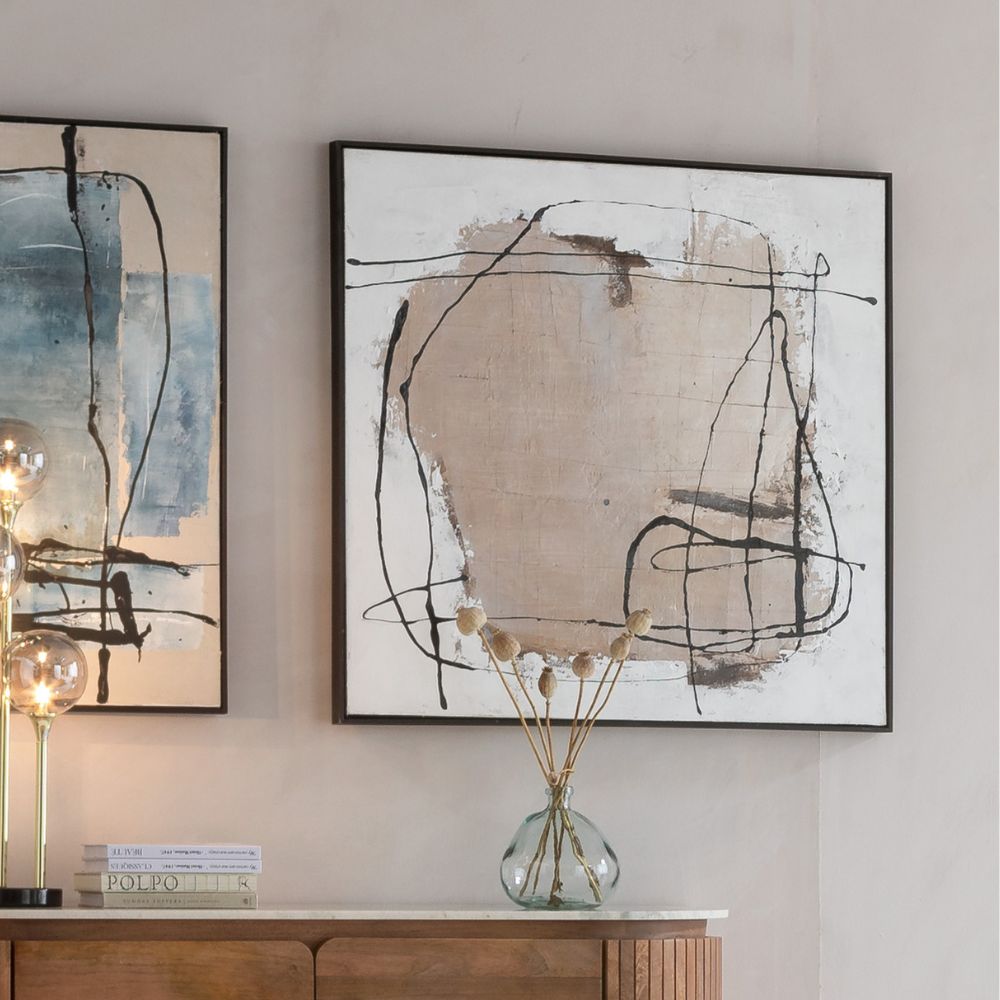 ダストグレー100×100 cm フレームピクチャー - アート・インテリア絵画