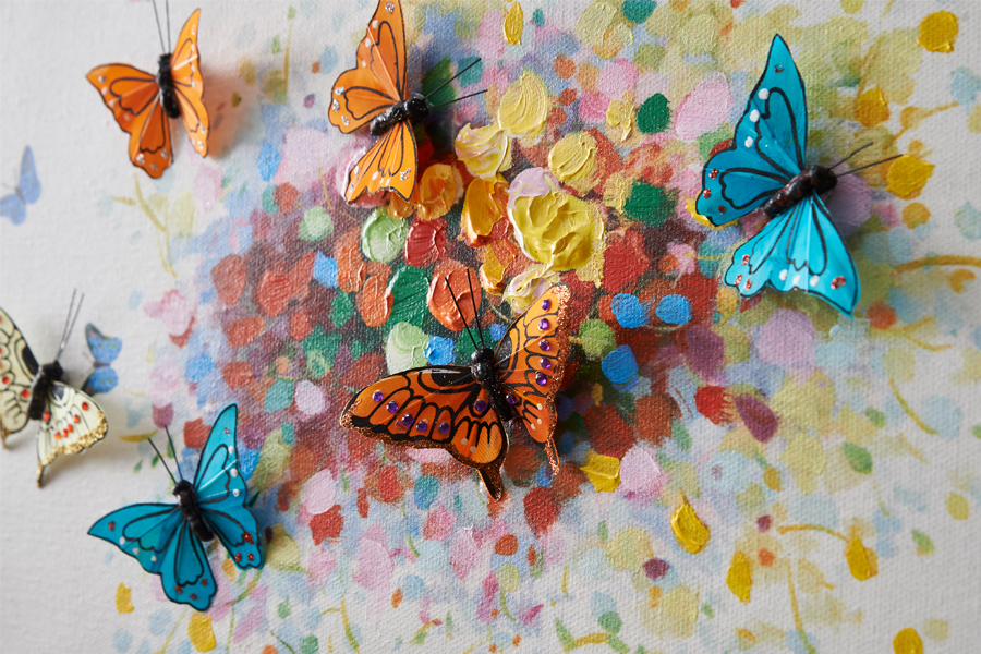 エレファント＆バタフライ 50×50cm - アート・インテリア絵画の通販