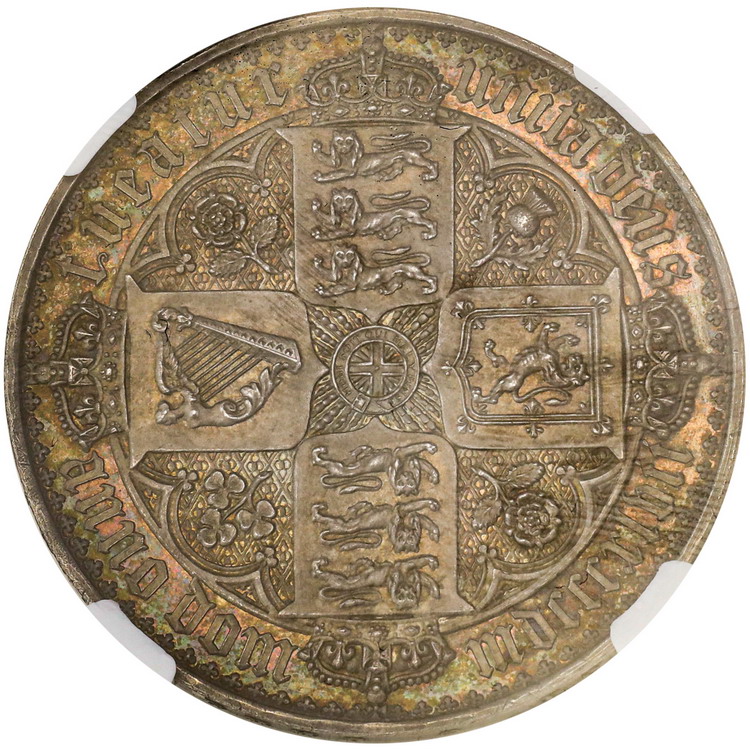 イギリス1847年ビクトリアヴィクトリア ゴチックゴシッククラウン銀貨