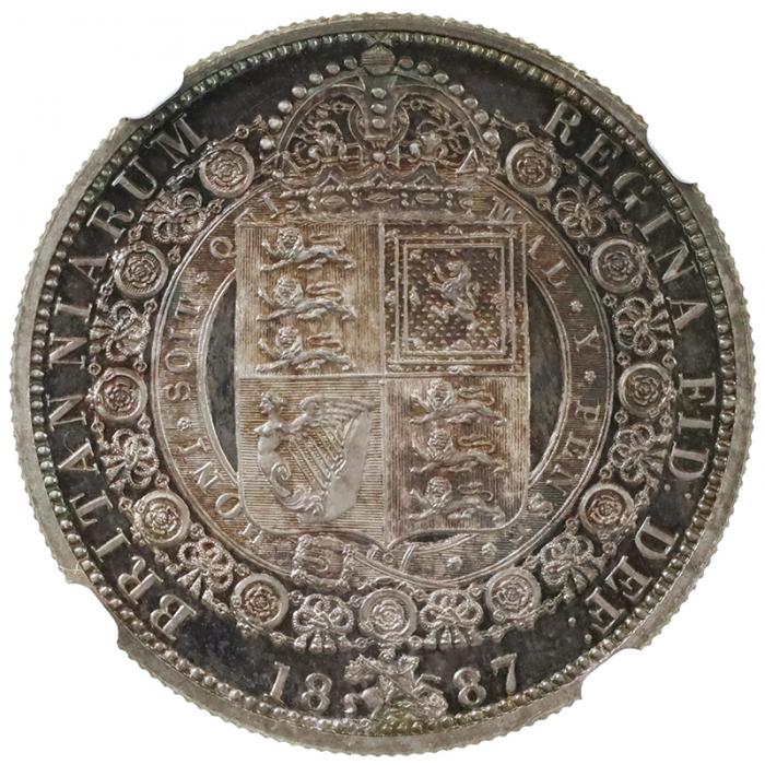 イギリス 1887年 ハーフクラウン銀貨 プルーフ ヴィクトリア