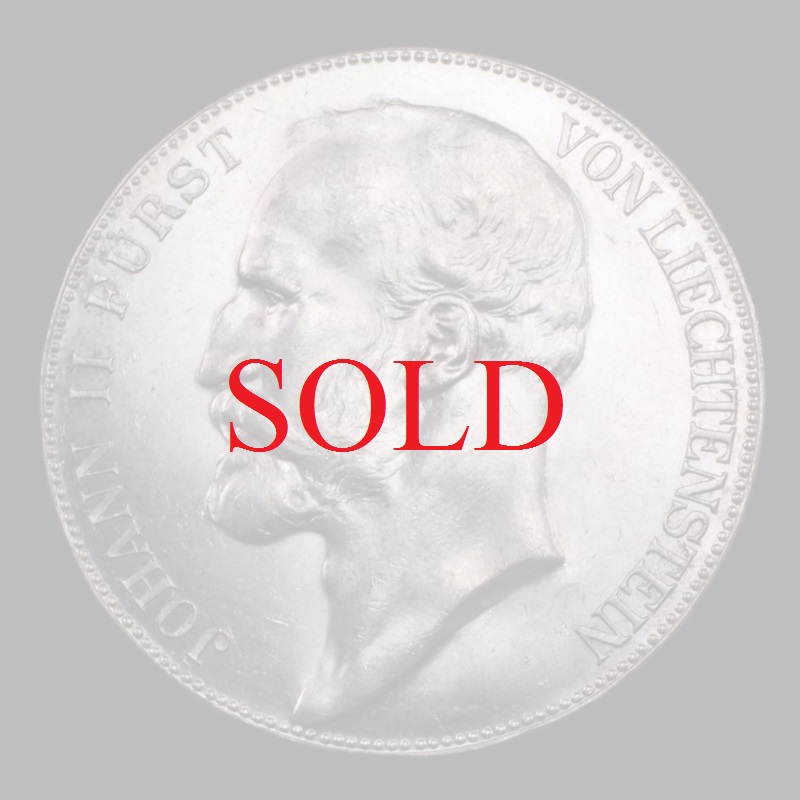 ドイツ リヒテンシュタイン 1915年銘 5クローネ 大型 銀貨