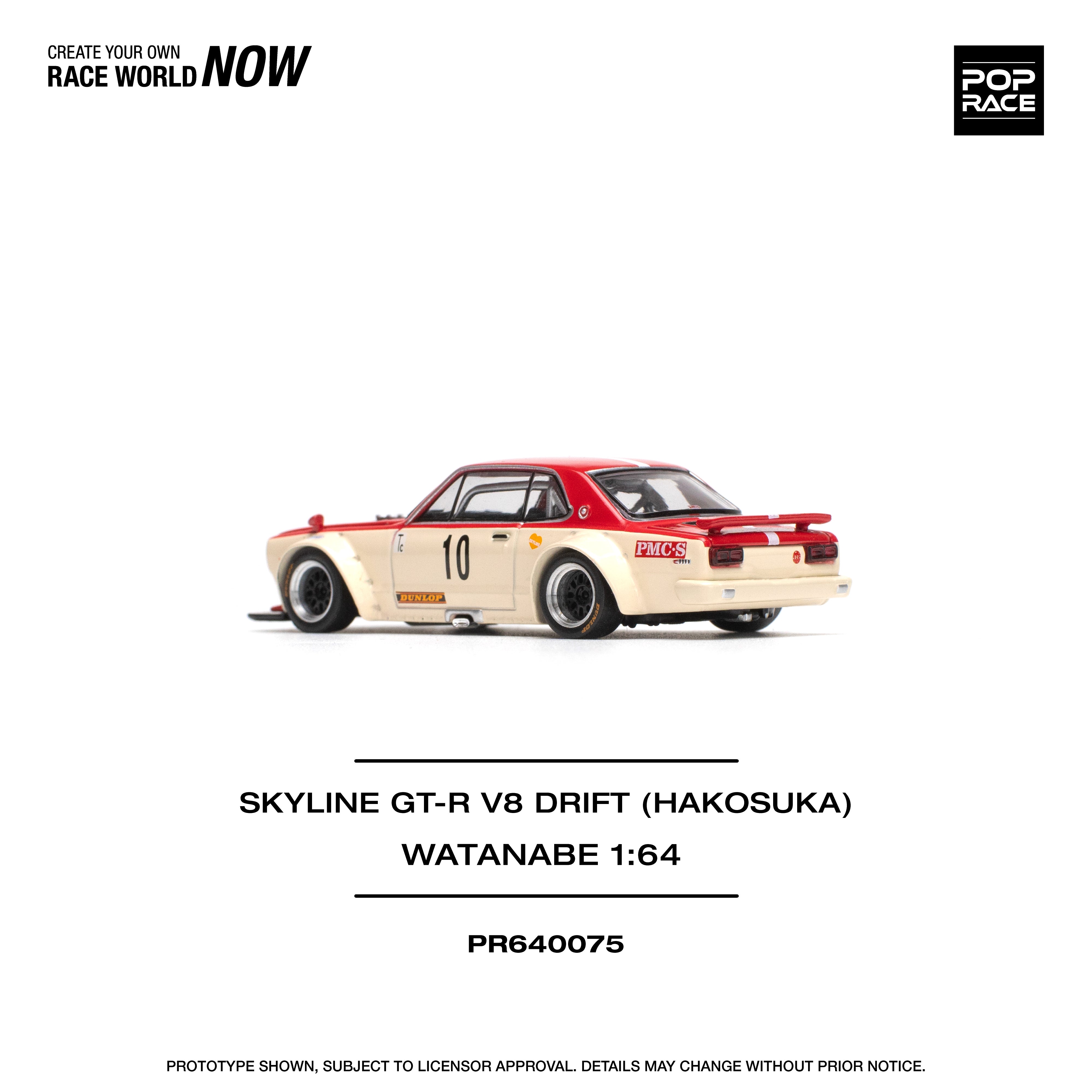 PREORDER* Pop Race 1:64 Nissan Skyline GT-R V8 Drift (Hakosuka