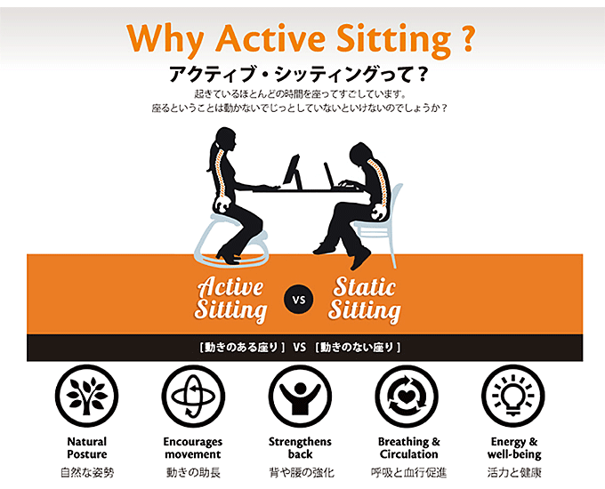 バランスチェア 背骨の理想はS字型で正しい姿勢を。北欧生まれのヴァリ