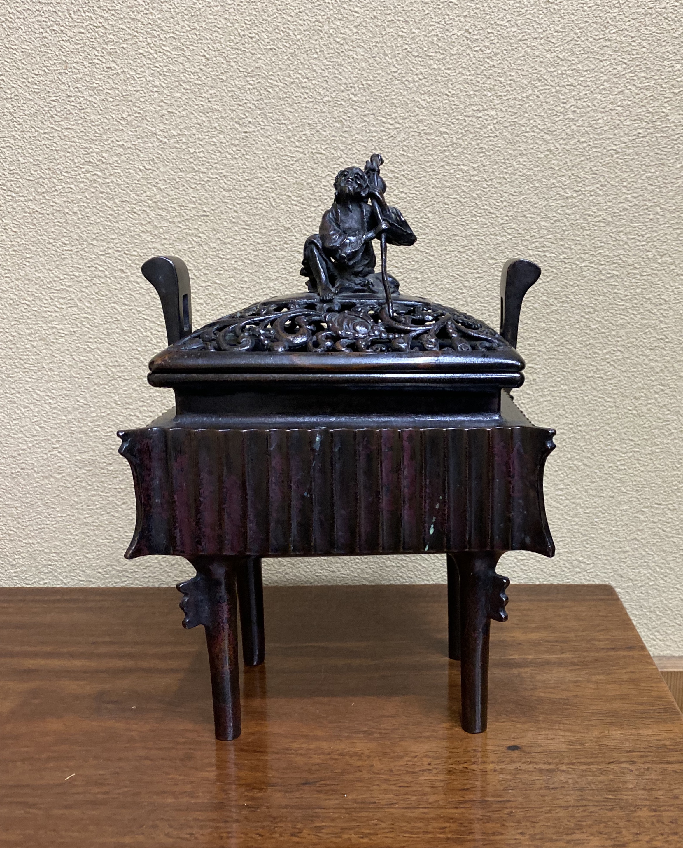 三代 本間琢斎 斑紫銅 香炉 | 株式会社もろはし美術店