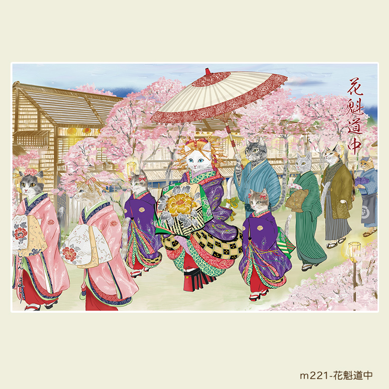 今昔猫シリーズ ポストカード7枚セット！ 今昔猫シリーズ キャット