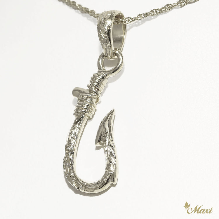 Narrow Fish Hook Pendant-Large [Silver 925] – Maxi Hawaiian