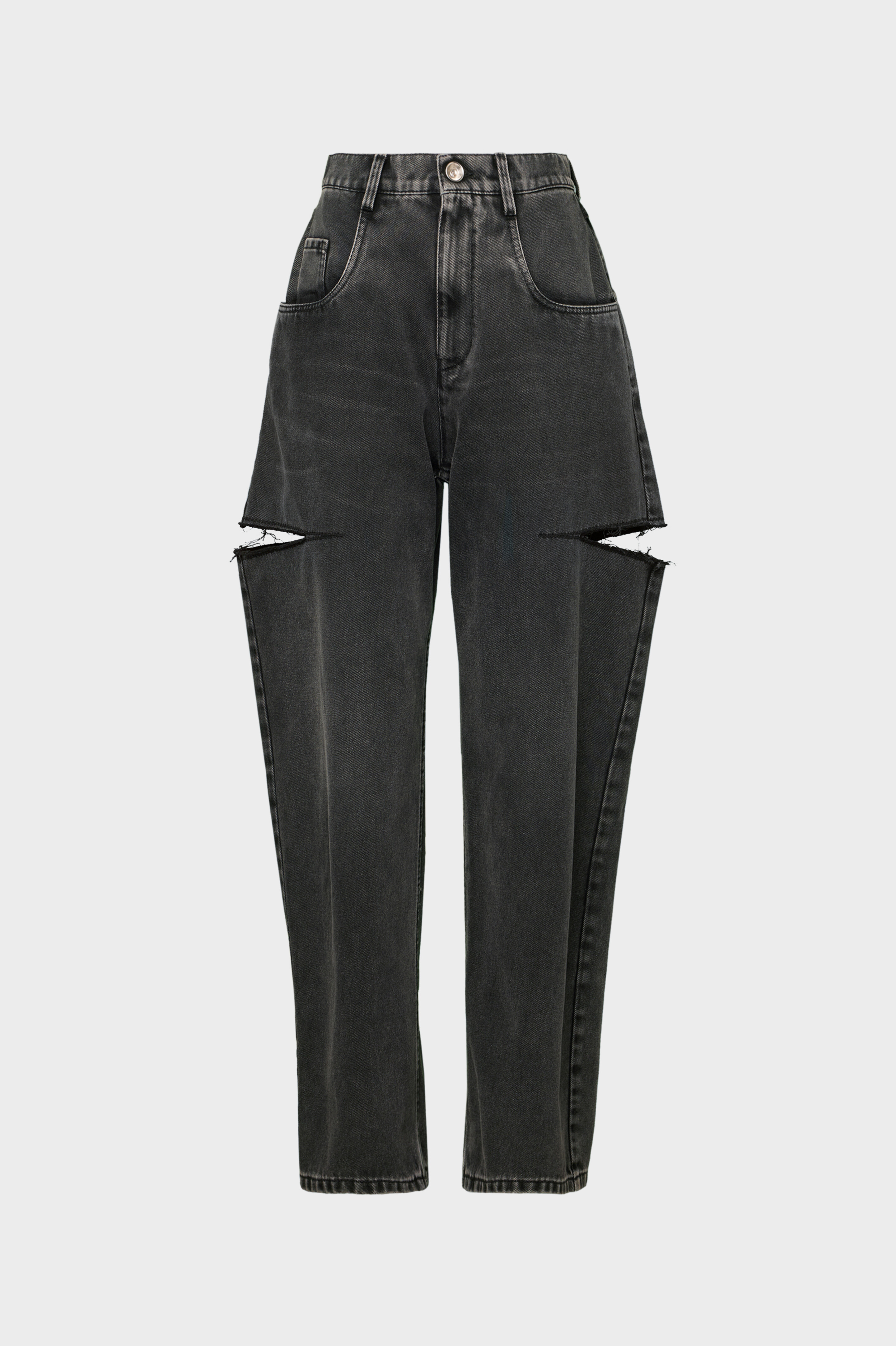 Black High-wasited Cut-Out Jeans | Maison Margiela