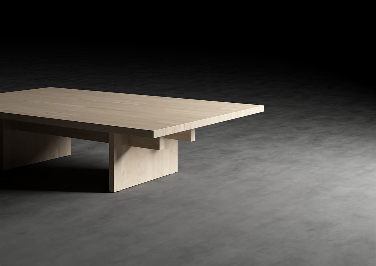 座卓 木製脚 幅1500×奥行900㎜ ラバーウッド（クリアー）ちゃぶ台