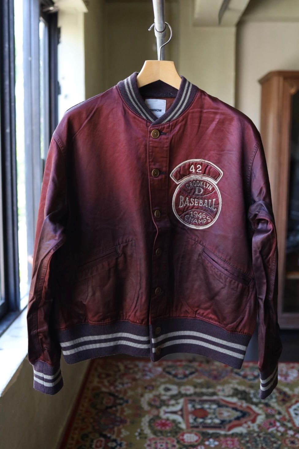 BOWWOW - BOW WOW 25FWバウワウ BASEBALL CHAMPION SATIN JACKET AGED