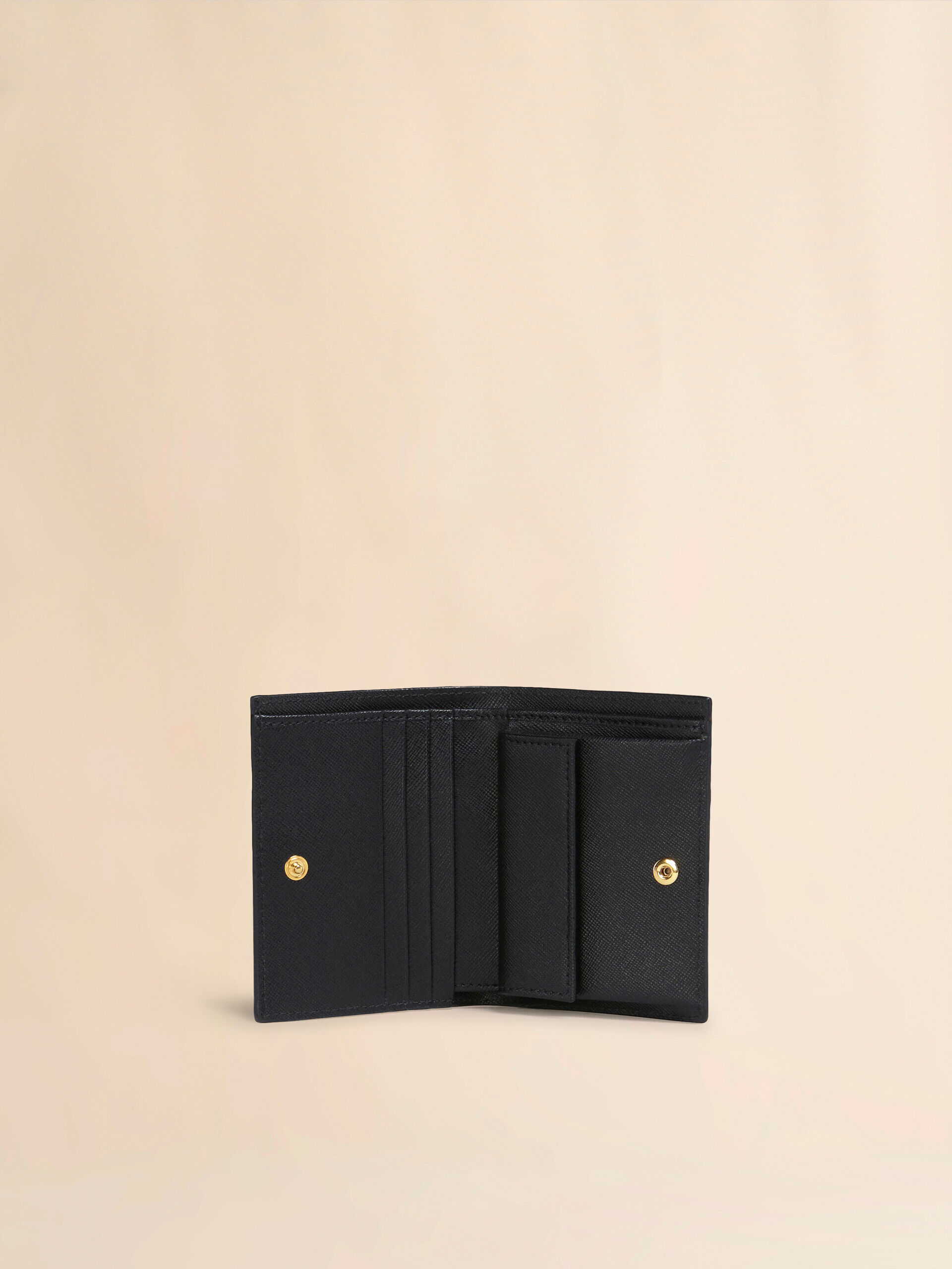 ブラック サフィアーノレザー製 二つ折りウォレット | Marni