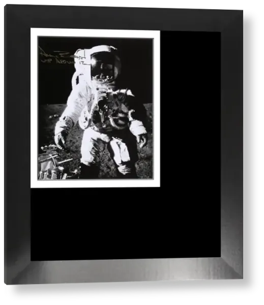 The astronaut Alan Bean on the moon during the Apollo 12. Art